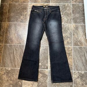 LEI eDENIM Women Boot Cut Jeans Size 7 Dark Wash Low Rise Y2K, 2331820QI